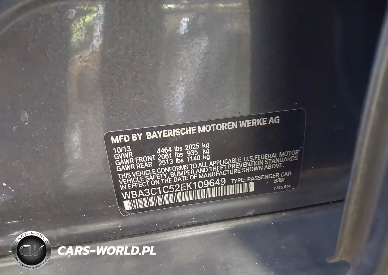 2014 BMW 328I VIN:WBA3C1C52EK109649 - 9