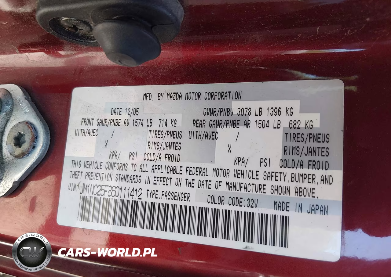 2006 Mazda Mx-5 Touring VIN:JM1NC25F860111412 - 9