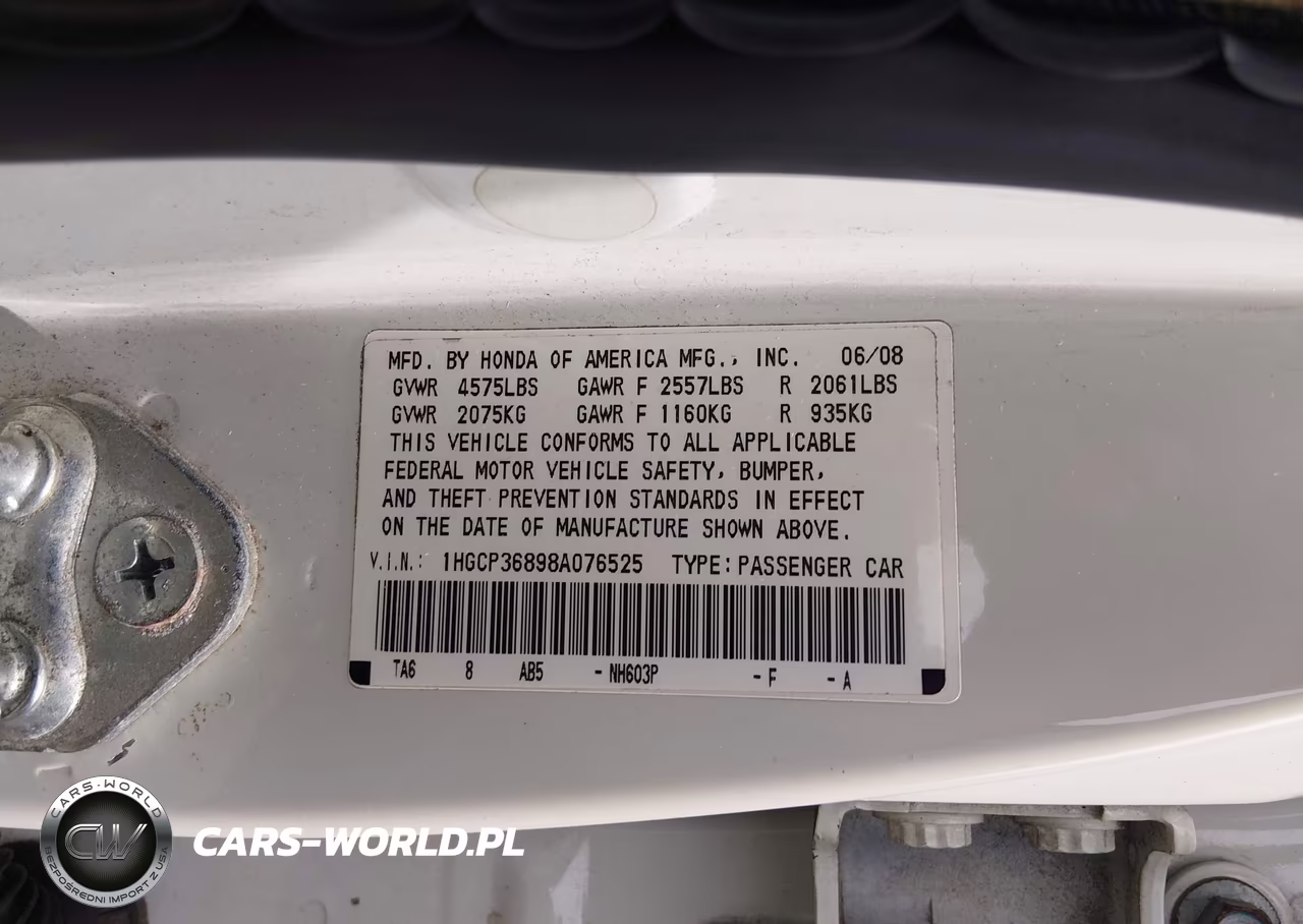 2008 Honda Accord 3.5 Ex-L VIN:1HGCP36898A076525 - 9