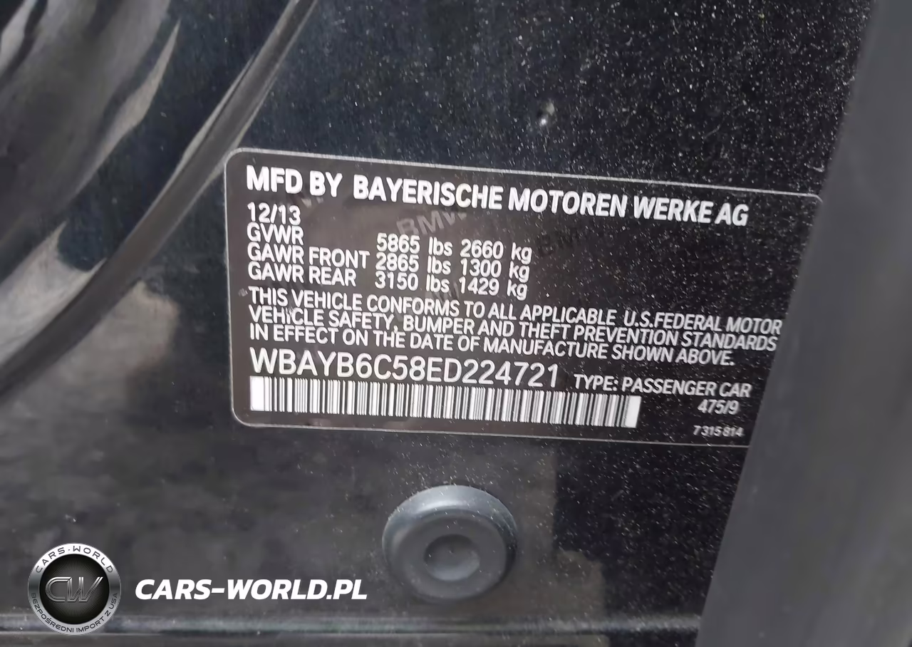 2014 BMW 750I xDrive VIN:WBAYB6C58ED224721 - 9