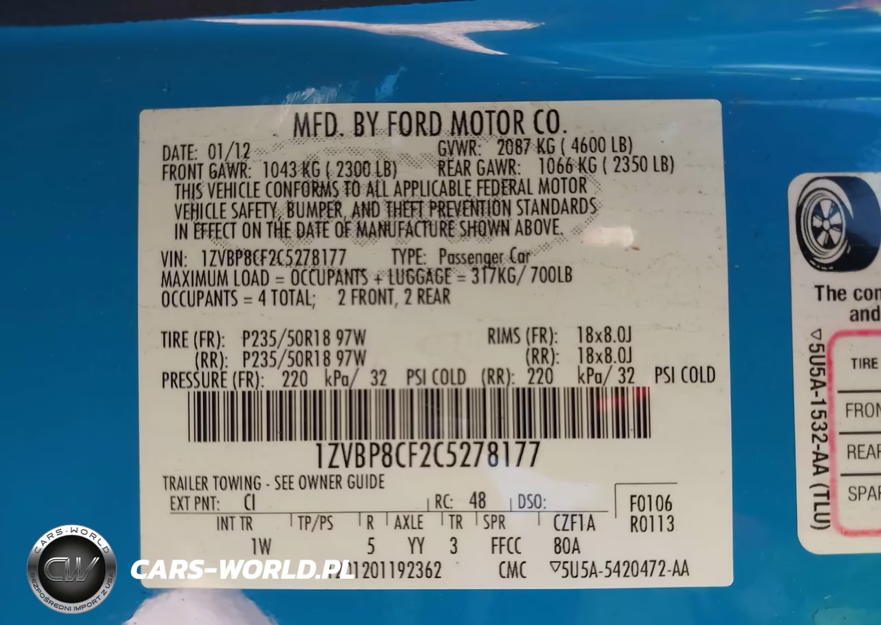 2012 Ford Mustang Gt VIN:1ZVBP8CF2C5278177 - 9