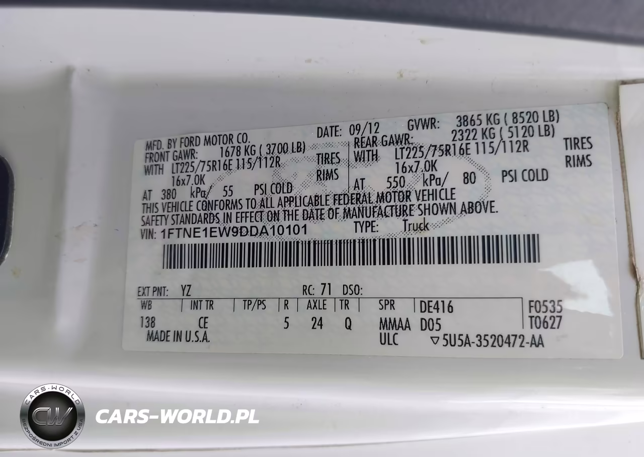 2013 Ford E-150 Commercial VIN:1FTNE1EW9DDA10101 - 9