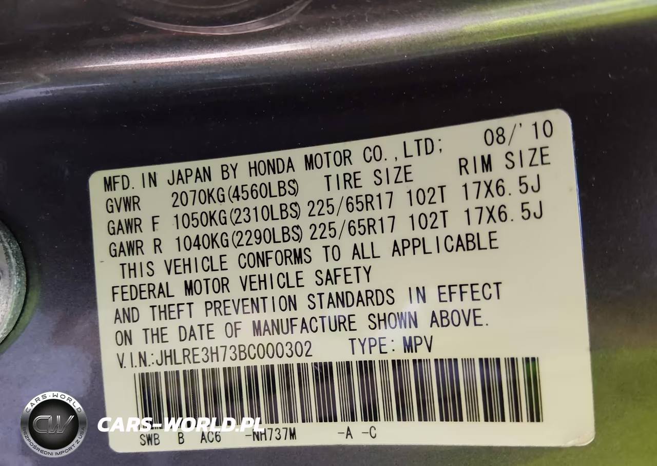 2011 Honda Cr-V Ex-L VIN:JHLRE3H73BC000302 - 9