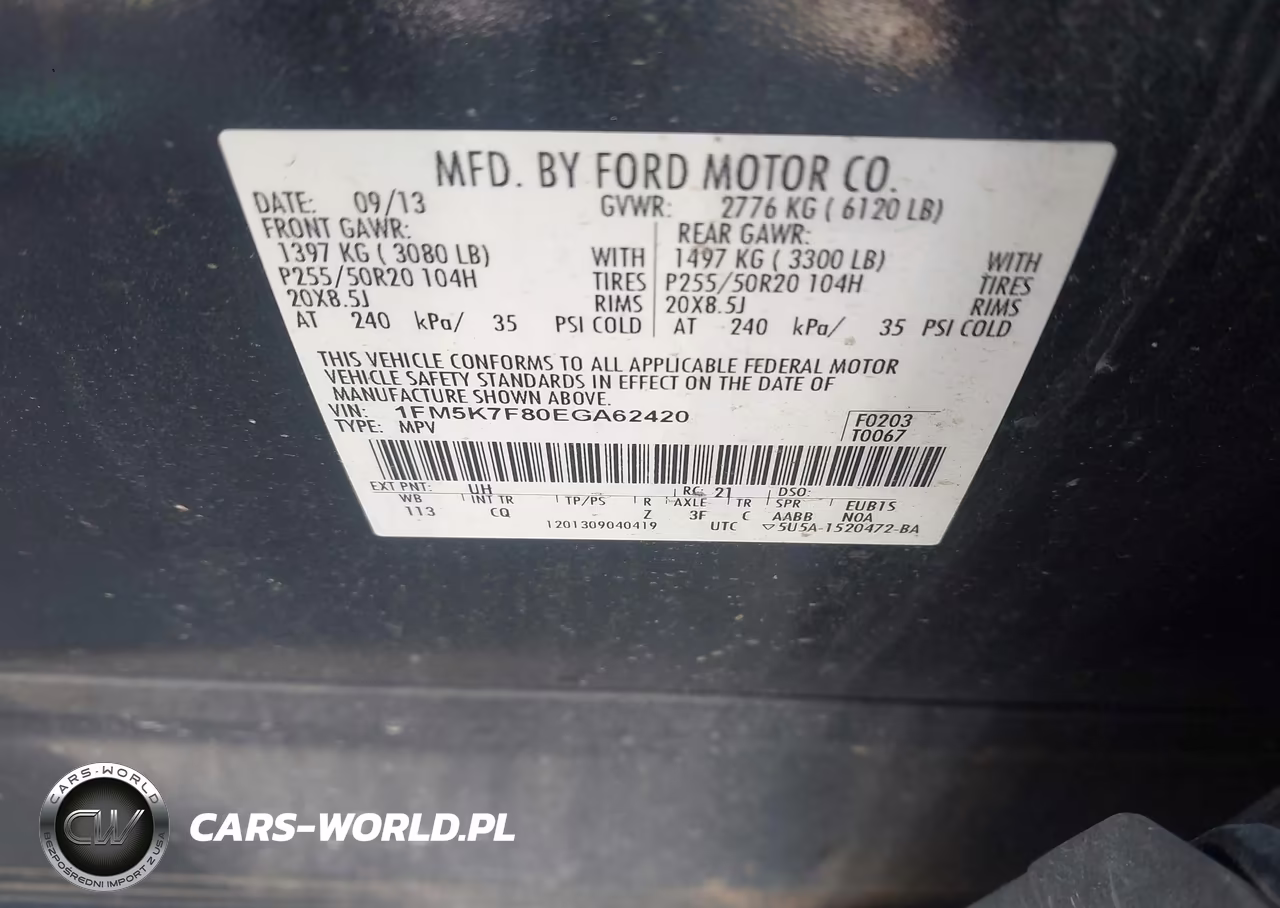 2014 Ford Explorer Limited VIN:1FM5K7F80EGA62420 - 9