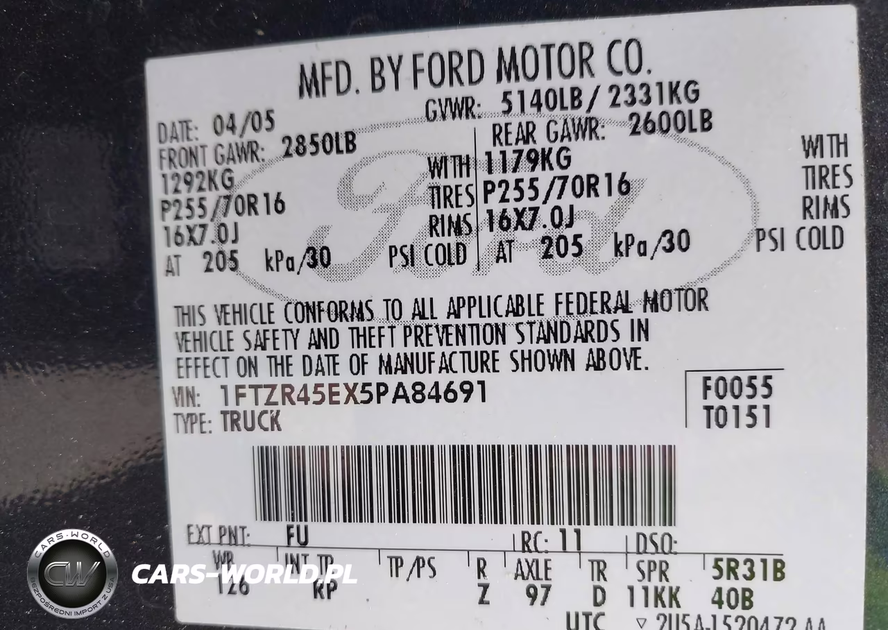 2005 Ford Ranger Super Cab VIN:1FTZR45EX5PA84691 - 9