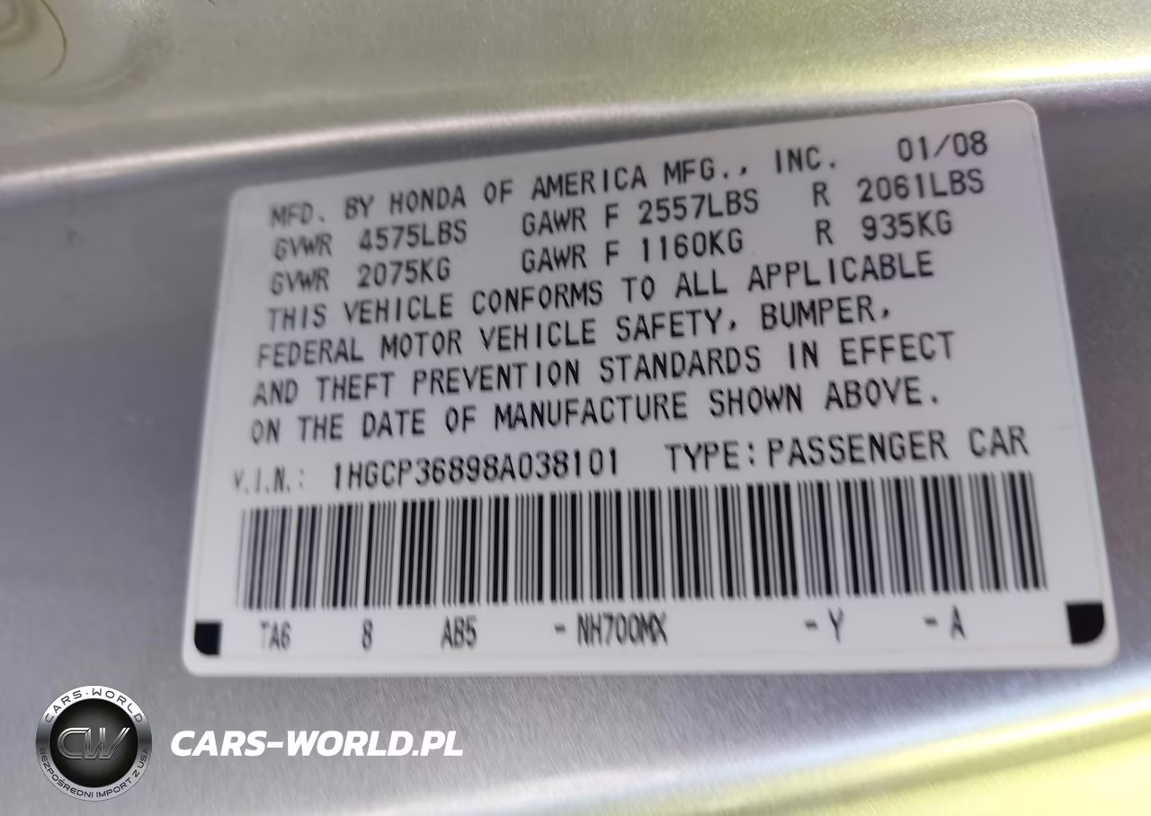 2008 Honda Accord 3.5 Ex-L VIN:1HGCP36898A038101 - 9