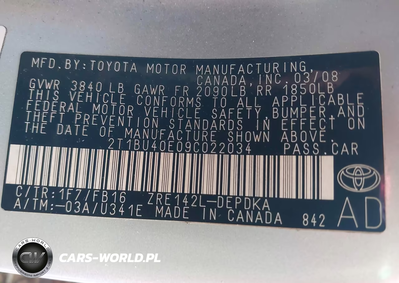 2009 Toyota Corolla Le VIN:2T1BU40E09C022034 - 9
