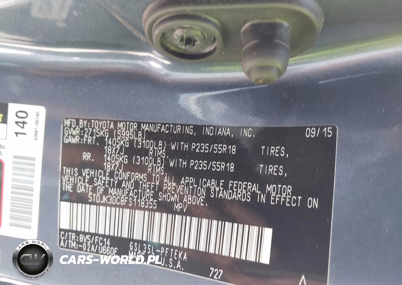2015 Toyota Sienna Le 7 Passenger VIN:5TDJK3DC8FS118355 - 9