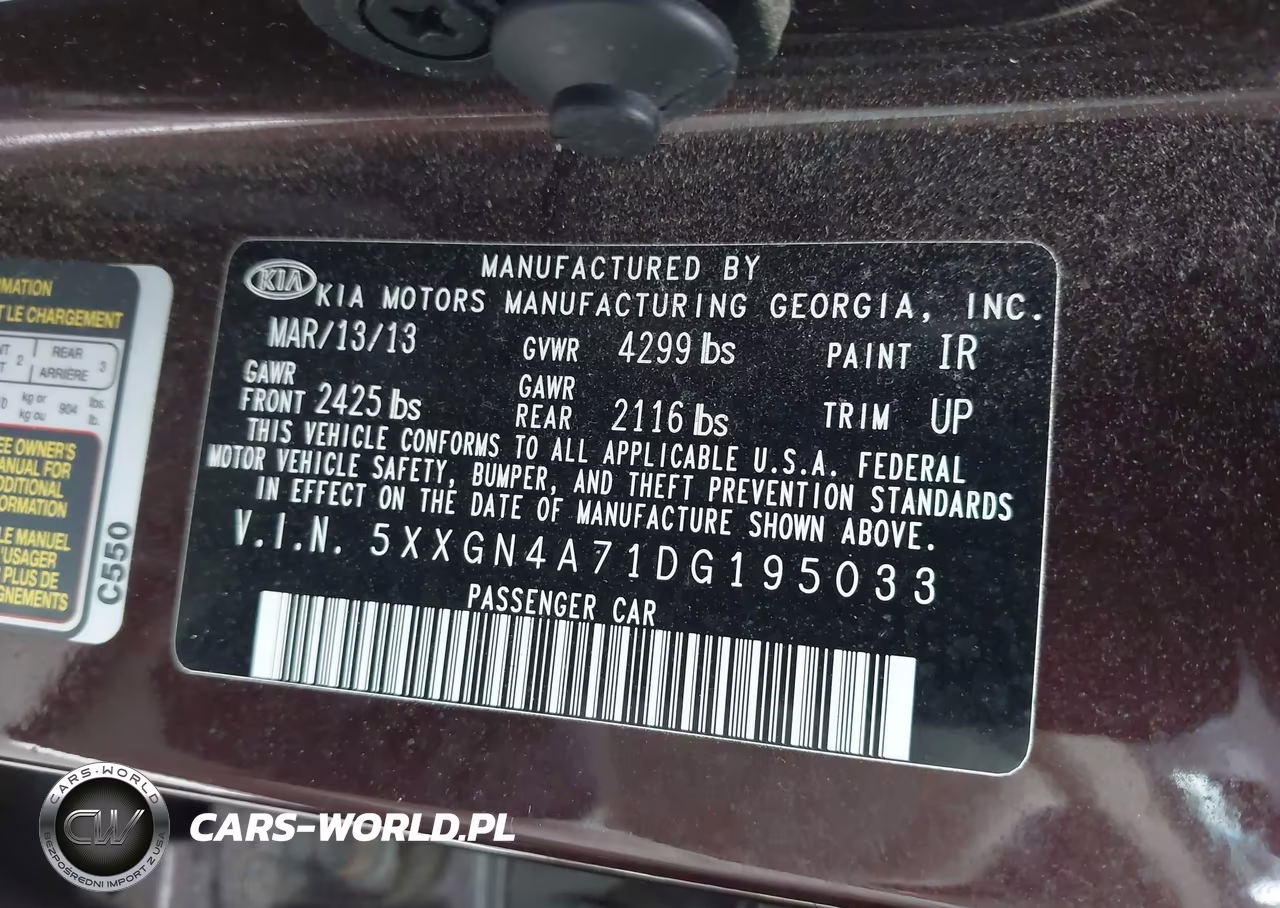 2013 Kia Optima Ex VIN:5XXGN4A71DG195033 - 9