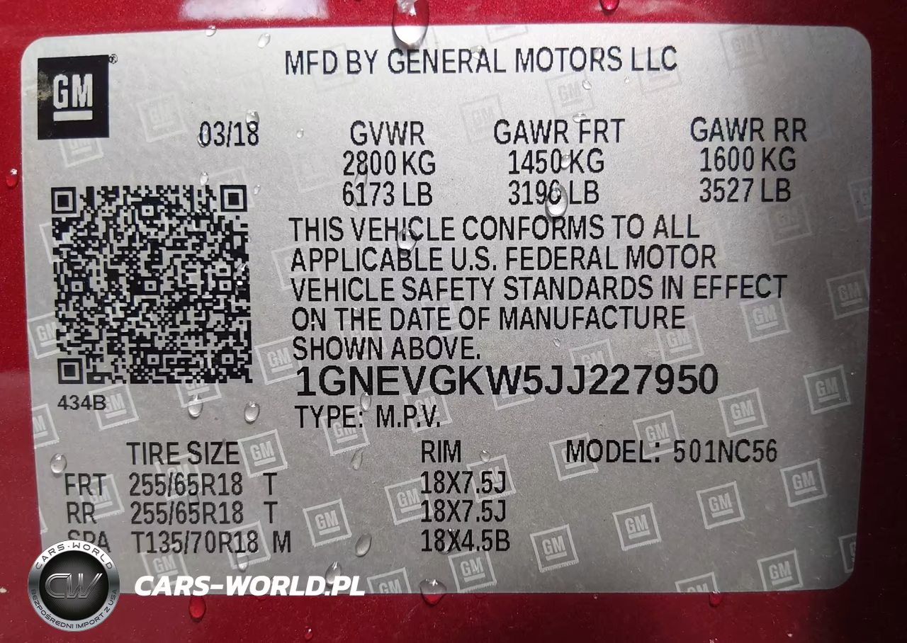 2018 Chevrolet Traverse Lt Cloth VIN:1GNEVGKW5JJ227950 - 9