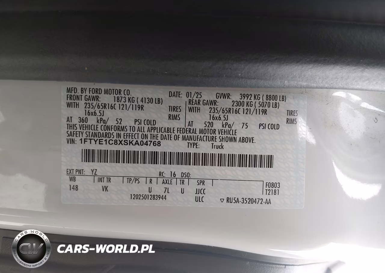 2025 Ford Transit-150 VIN:1FTYE1C8XSKA04768 - 9