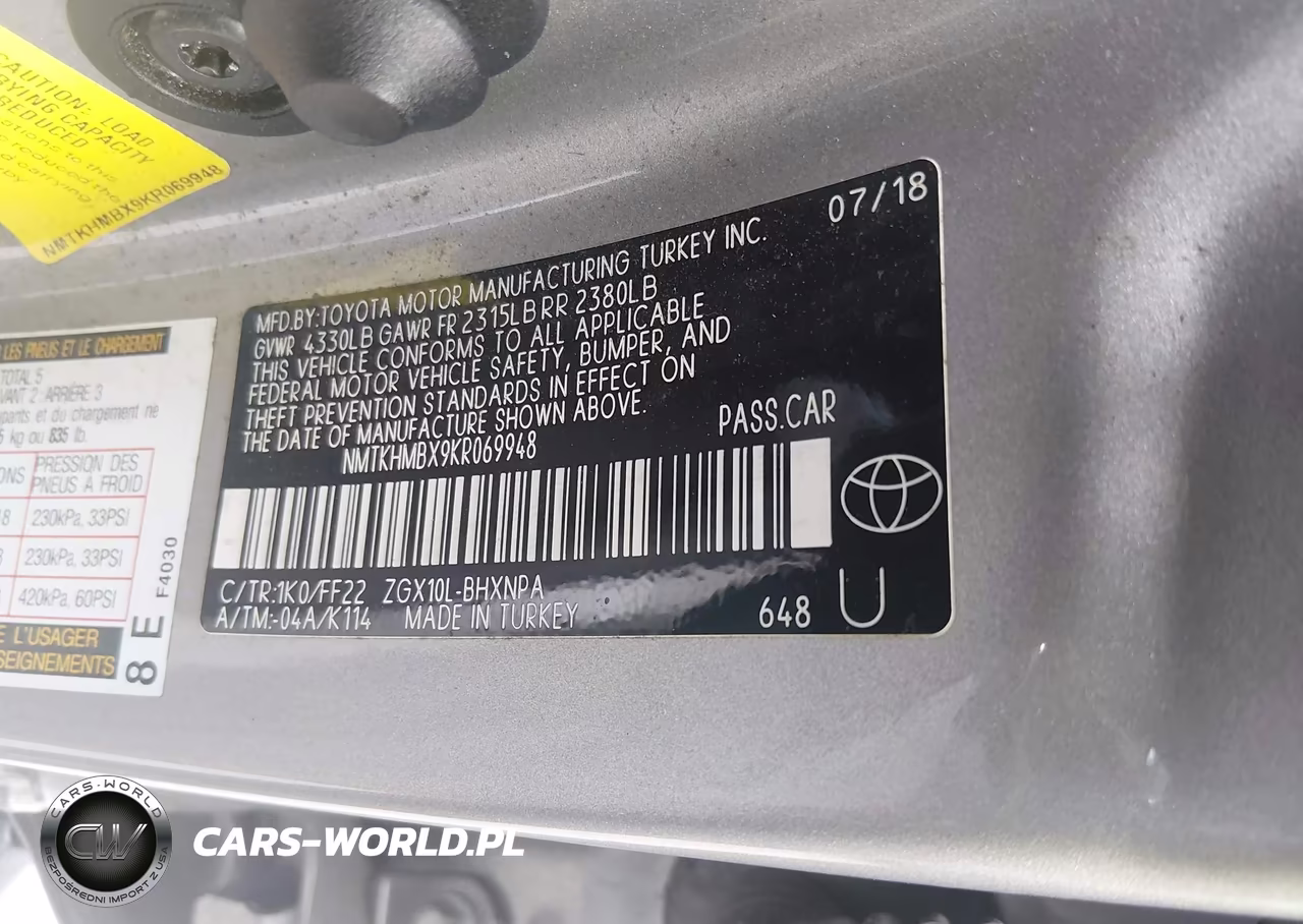 2019 Toyota C-Hr Xle VIN:NMTKHMBX9KR069948 - 9