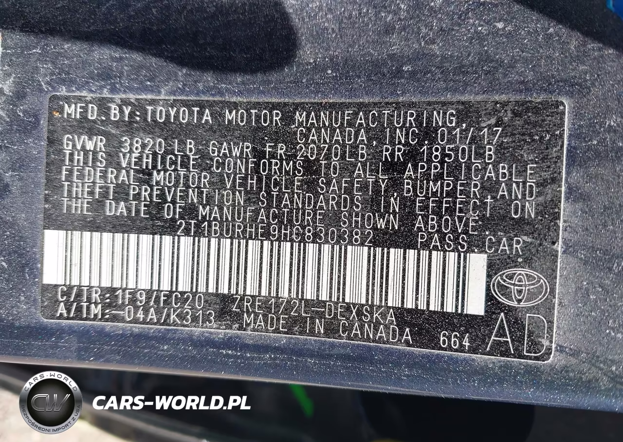 2017 Toyota Corolla Se VIN:2T1BURHE9HC830382 - 9