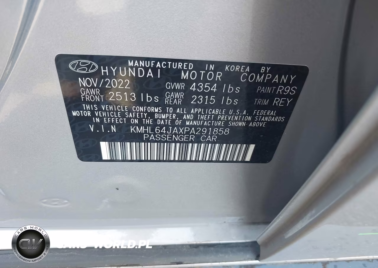 2023 Hyundai Sonata Sel VIN:KMHL64JAXPA291858 - 9