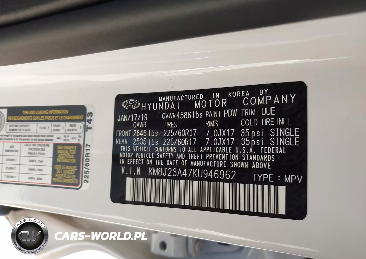 2019 Hyundai Tucson Se VIN:KM8J23A47KU946962 - 9