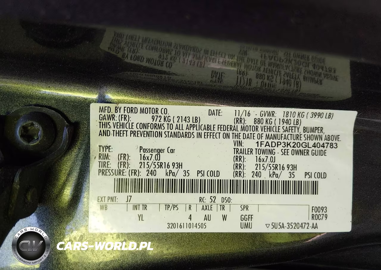 2016 Ford Focus Se VIN:1FADP3K20GL404783 - 9