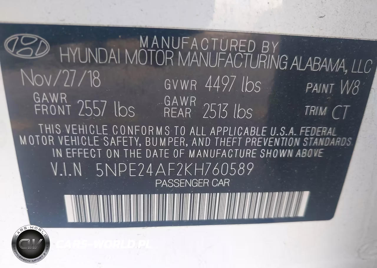 2019 Hyundai Sonata Se VIN:5NPE24AF2KH760589 - 9