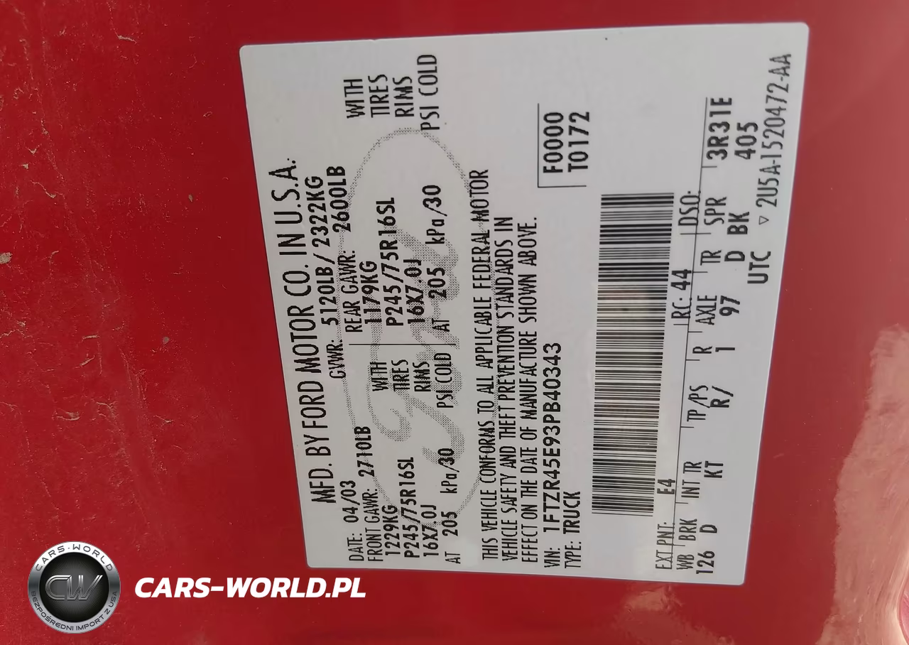 FORD RANGER VIN:1FTZR45E93PB40343 - 9
