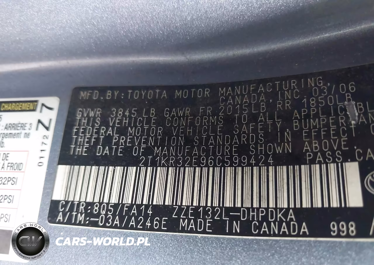 2006 Toyota Matrix VIN:2T1KR32E96C599424 - 9