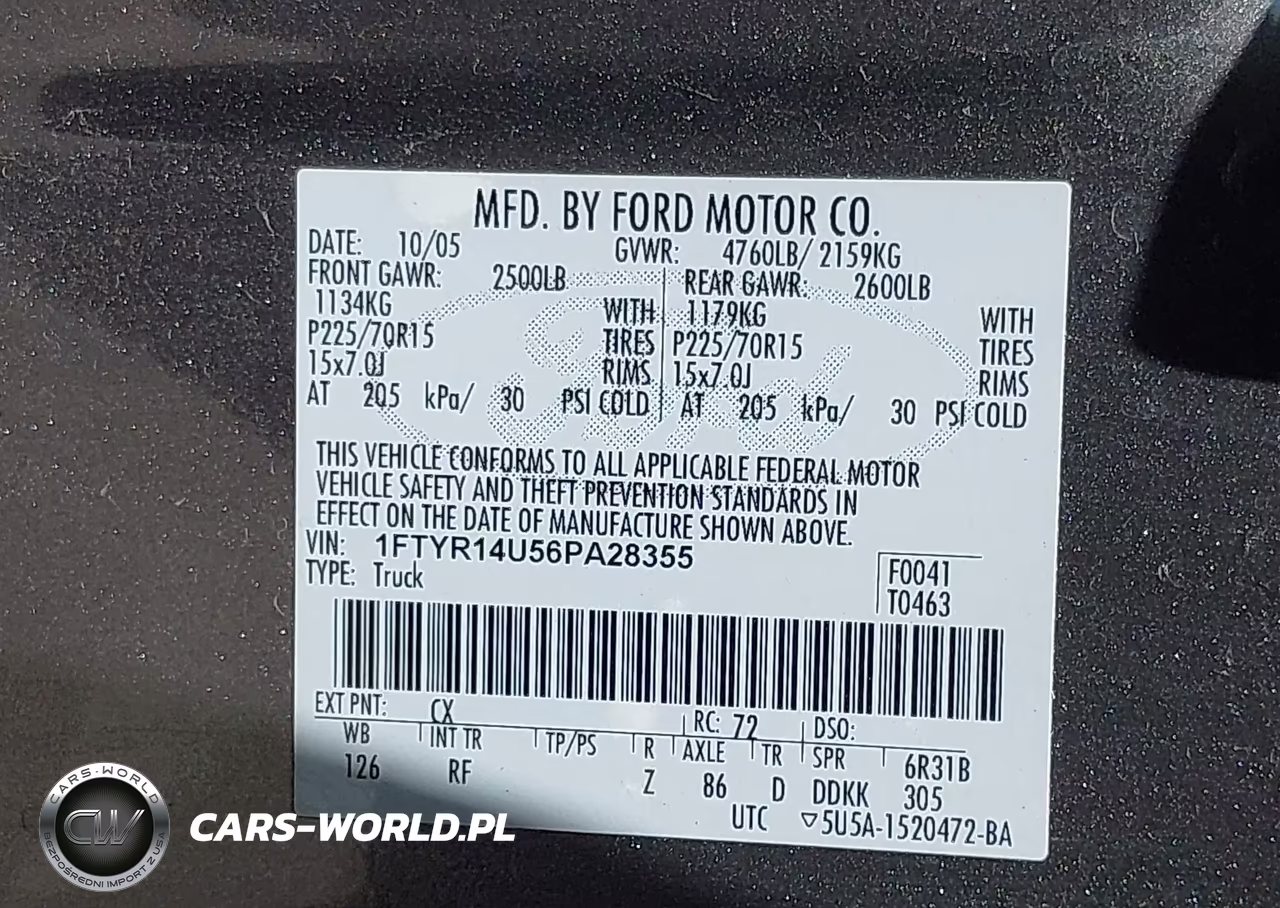 2006 Ford Ranger Sport-Stx-Xl-Xlt VIN:1FTYR14U56PA28355 - 9
