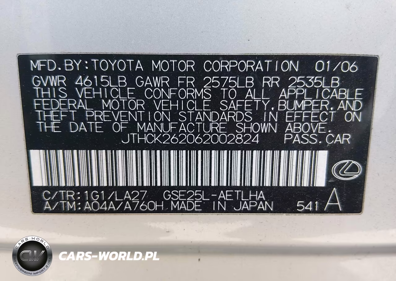 2006 Lexus Is 250 VIN:JTHCK262062002824 - 9