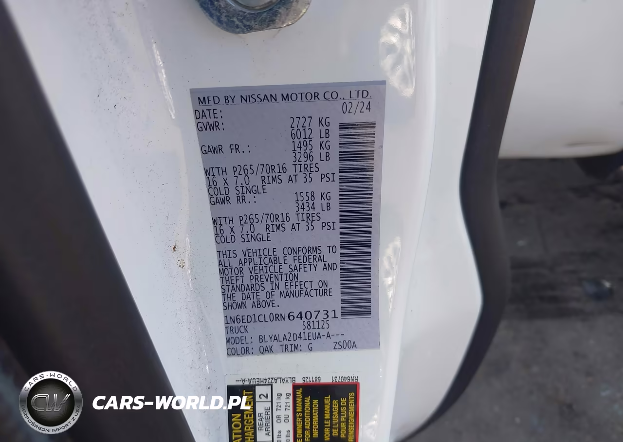 2024 Nissan Frontier King Cab S 4X2 VIN:1N6ED1CL0RN640731 - 9