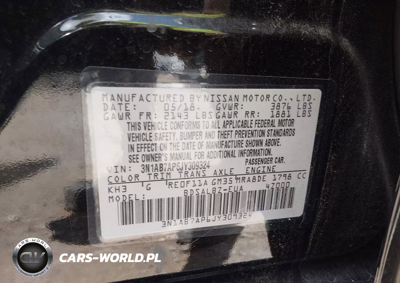 2018 Nissan Sentra S VIN:3N1AB7AP6JY309324 - 9