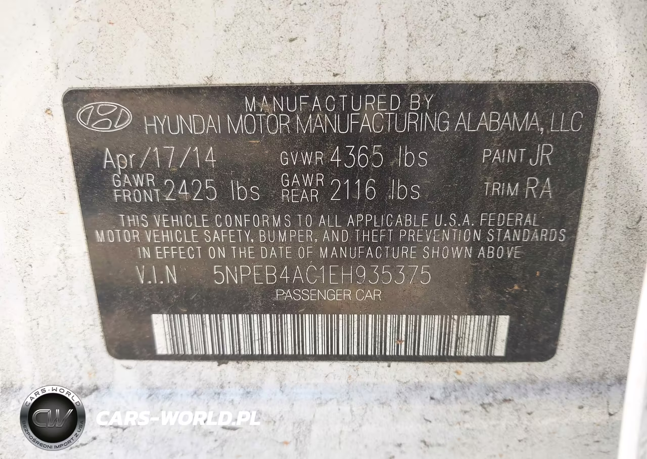 2014 Hyundai Sonata Gls VIN:5NPEB4AC1EH935375 - 9