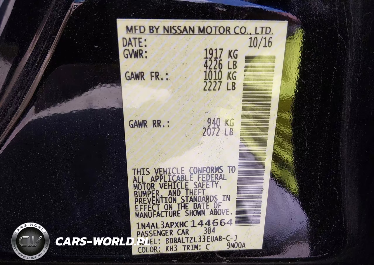 2017 Nissan Altima 2.5 Sl VIN:1N4AL3APXHC144664 - 9