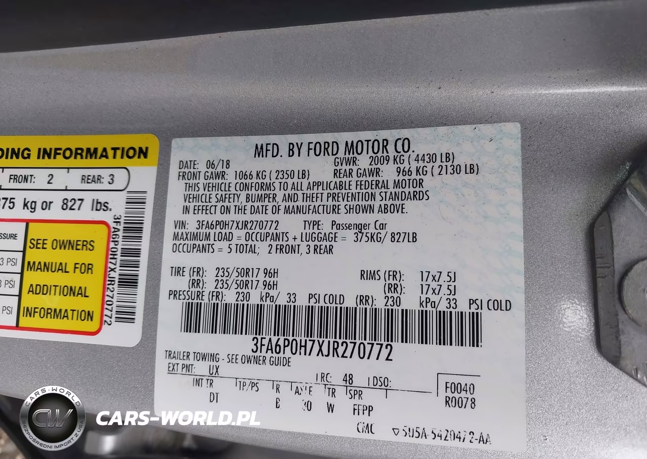 2018 Ford Fusion Se VIN:3FA6P0H7XJR270772 - 9