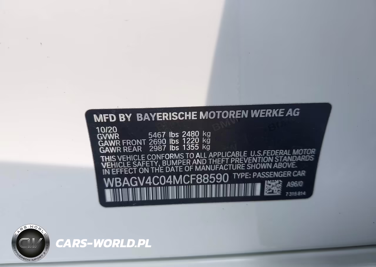 2021 BMW 840I Gran Coupe xDrive VIN:WBAGV4C04MCF88590 - 9