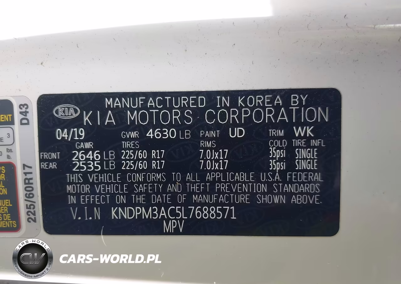 2020 Kia Sportage Lx VIN:KNDPM3AC5L7688571 - 9