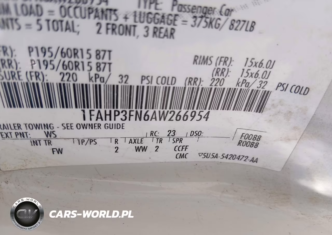 2010 Ford Focus Se VIN:1FAHP3FN6AW266954 - 9