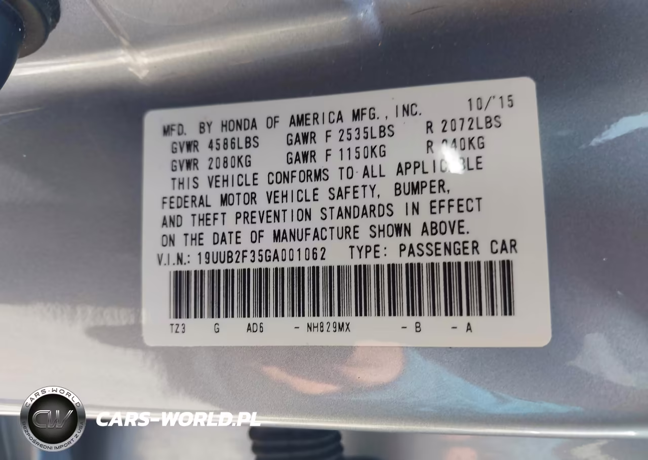 2016 Acura Tlx VIN:19UUB2F35GA001062 - 9