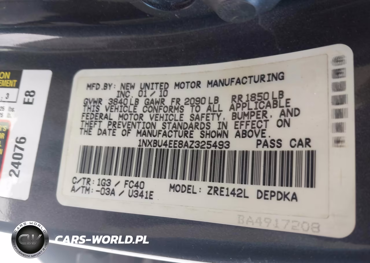 2010 Toyota Corolla Le VIN:1NXBU4EE8AZ325493 - 9
