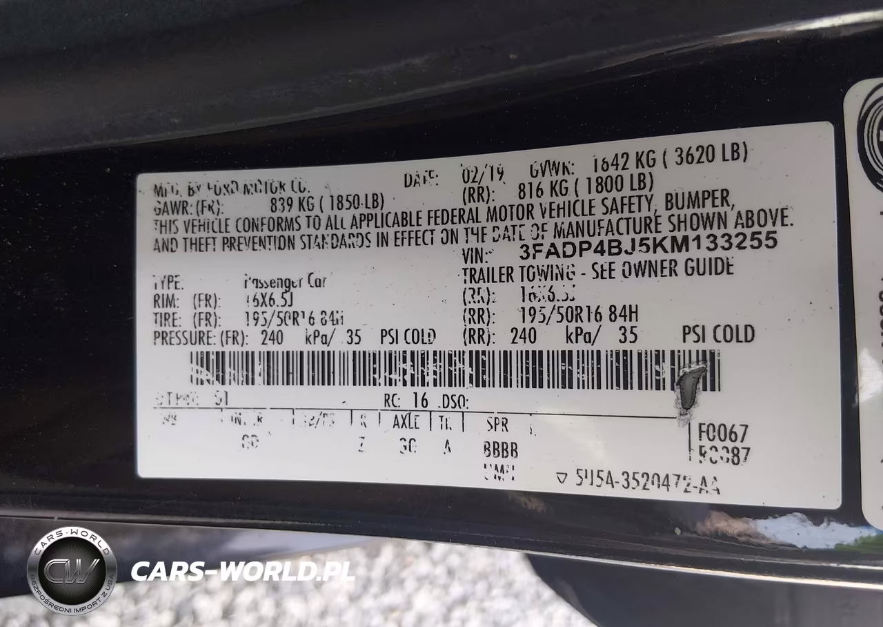 2019 Ford Fiesta Se VIN:3FADP4BJ5KM133255 - 9