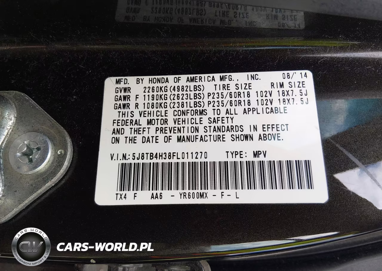 2015 Acura Rdx VIN:5J8TB4H38FL011270 - 9