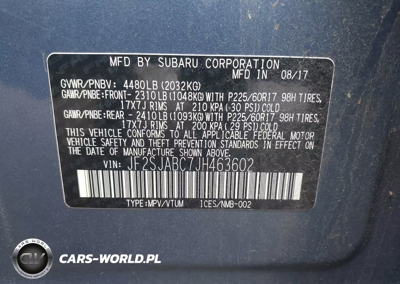 2018 Subaru Forester 2.5I VIN:JF2SJABC7JH463602 - 9