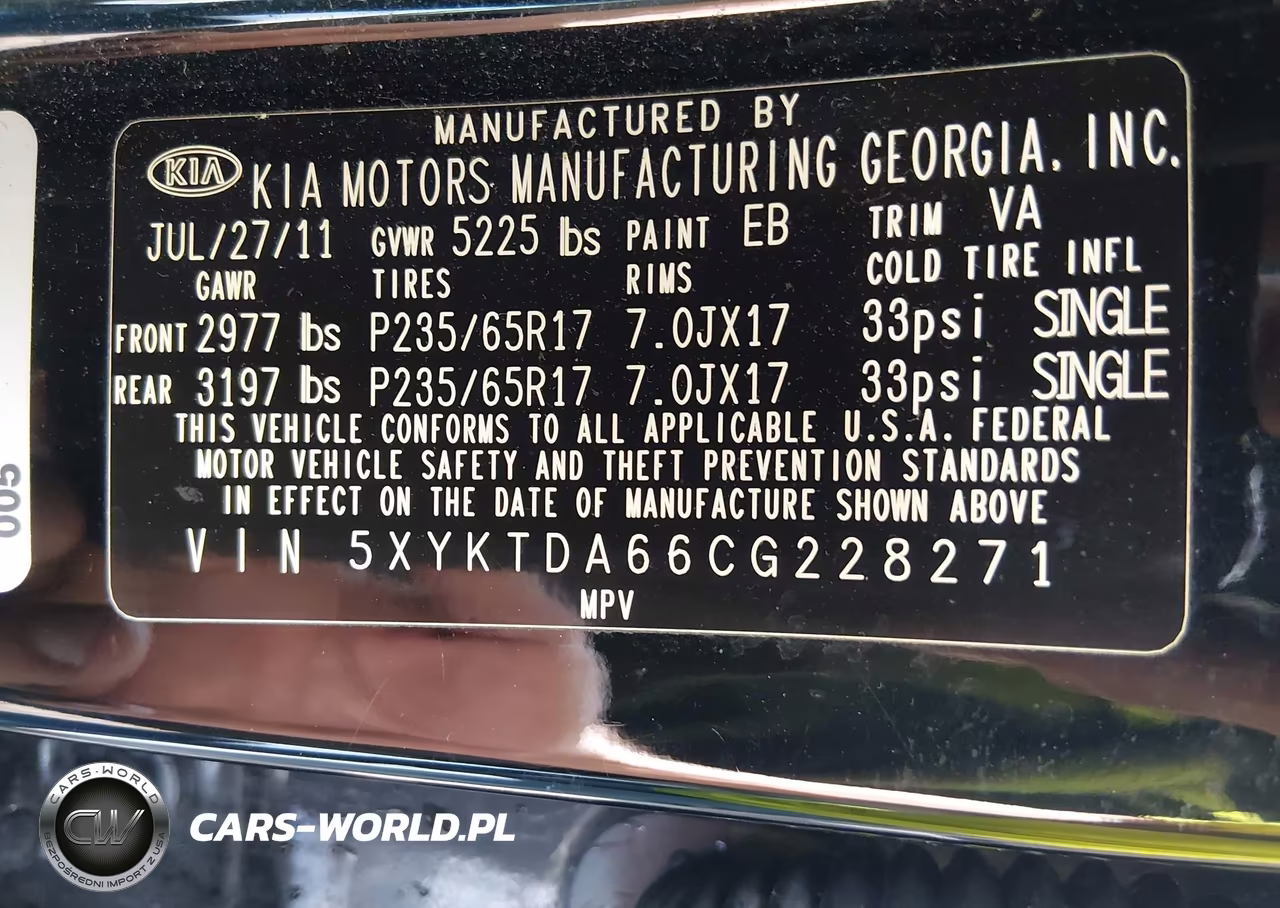 2012 Kia Sorento Lx VIN:5XYKTDA66CG228271 - 9