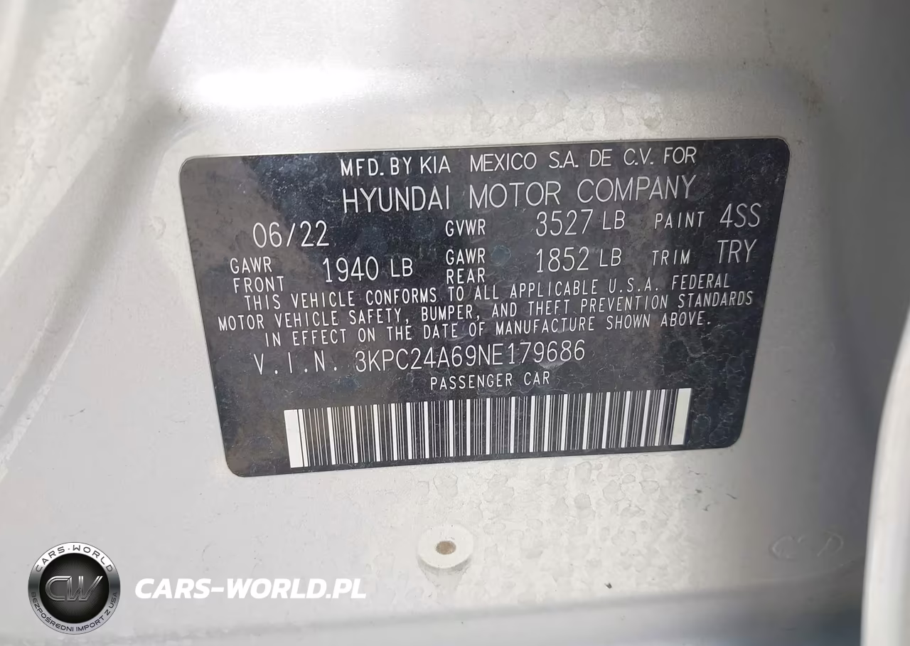 2022 Hyundai Accent Se VIN:3KPC24A69NE179686 - 9