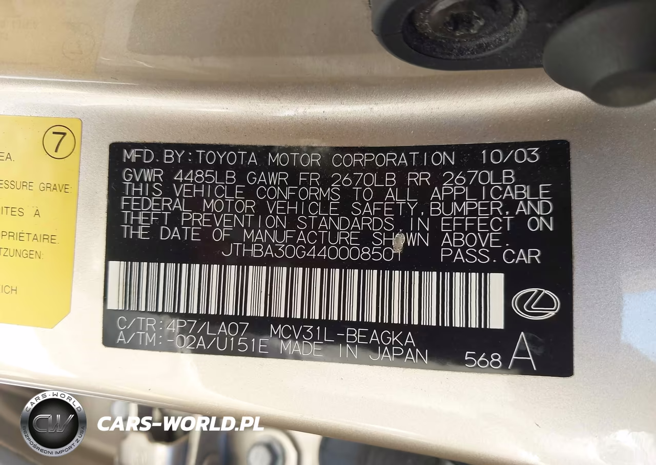 2004 Lexus Es 330 VIN:JTHBA30G440008501 - 9