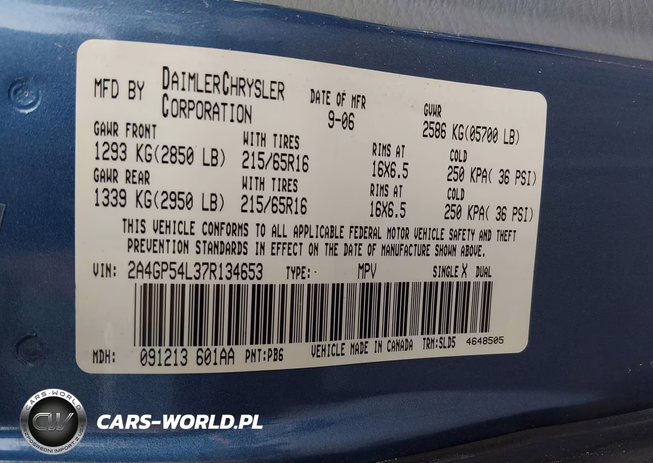 2007 Chrysler Town & Country Touring VIN:2A4GP54L37R134653 - 9