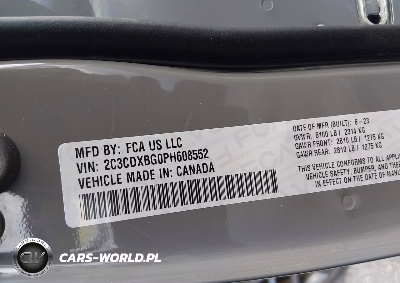 2023 Dodge Charger Sxt VIN:2C3CDXBG0PH608552 - 9