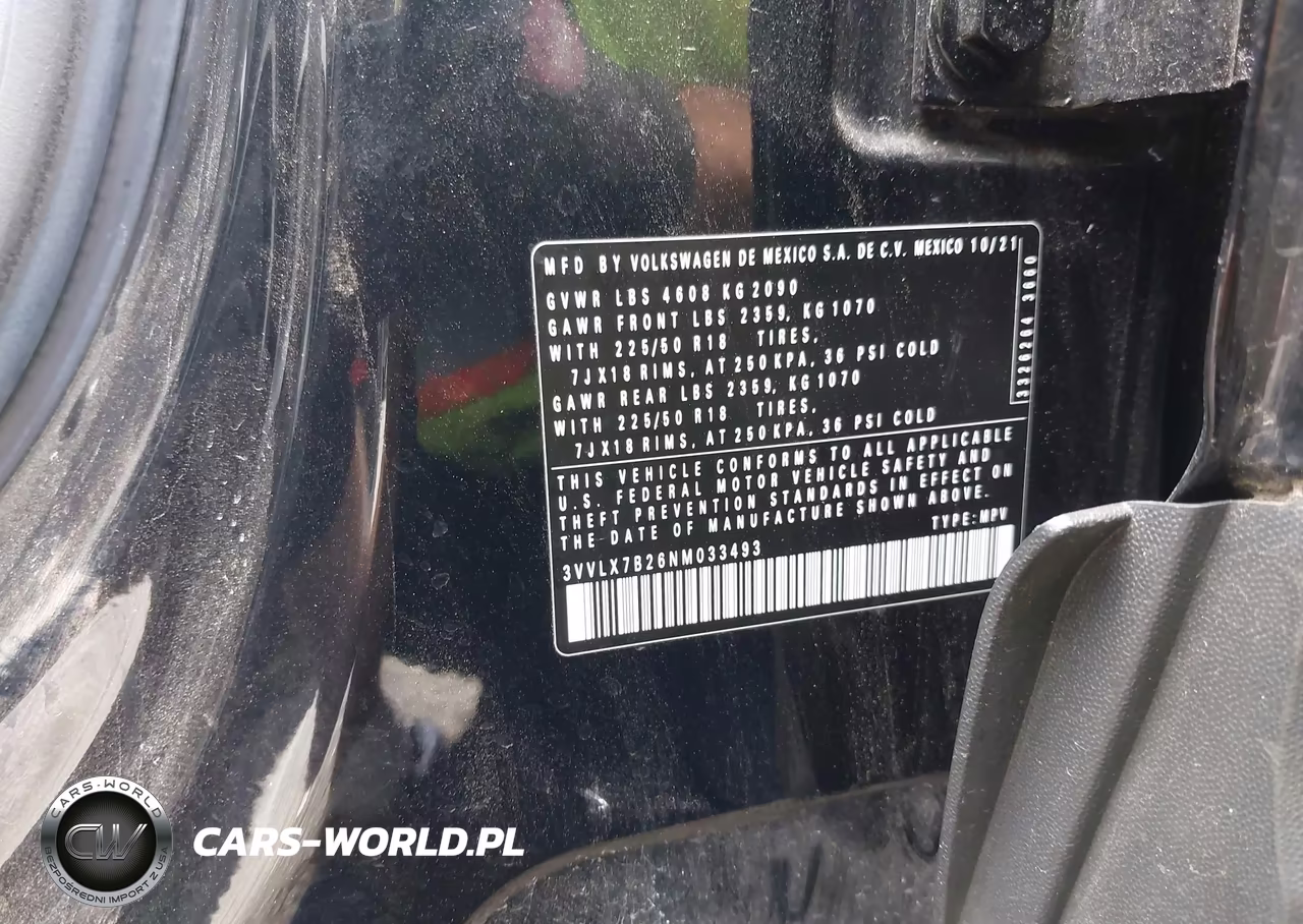 2022 Volkswagen Taos 1.5T Se VIN:3VVLX7B26NM033493 - 9