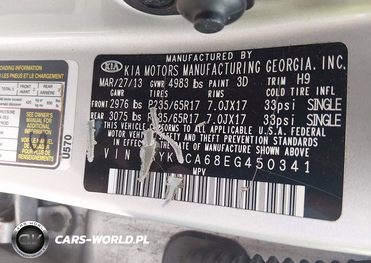 2014 Kia Sorento Lx VIN:5XYKTCA68EG450341 - 9