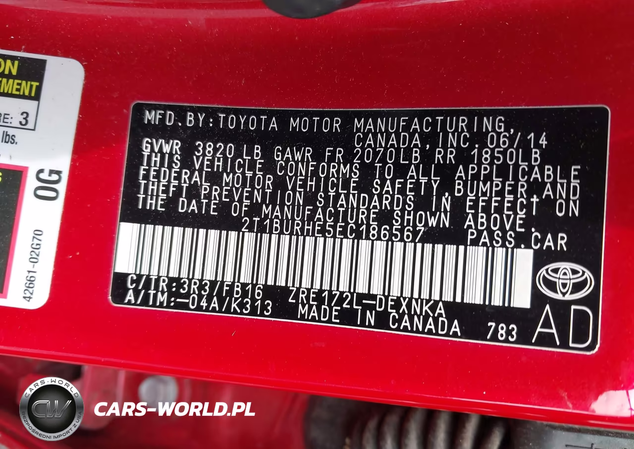 2014 Toyota Corolla Le VIN:2T1BURHE5EC186567 - 9