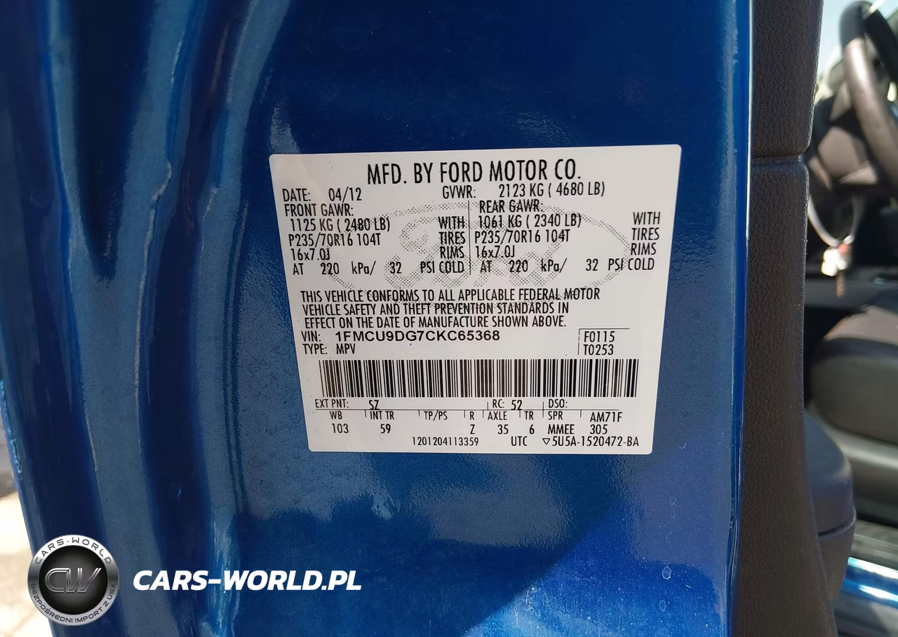 2012 Ford Escape Xlt VIN:1FMCU9DG7CKC65368 - 9