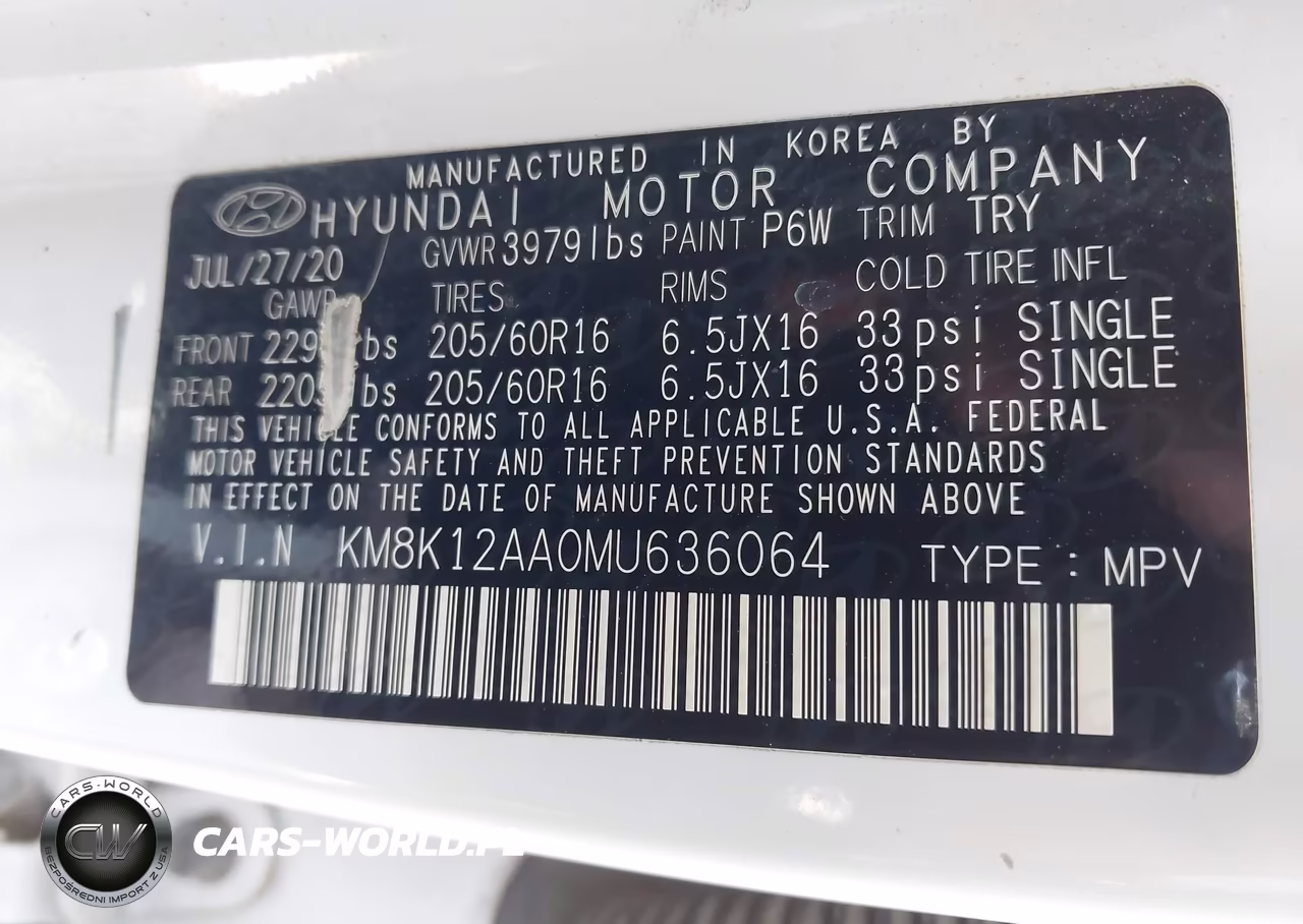 2021 Hyundai Kona Se VIN:KM8K12AA0MU636064 - 9
