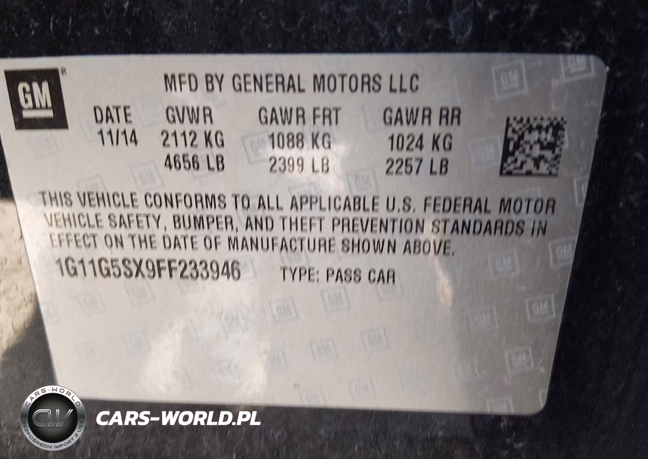 2015 Chevrolet Malibu 2Lz VIN:1G11G5SX9FF233946 - 9