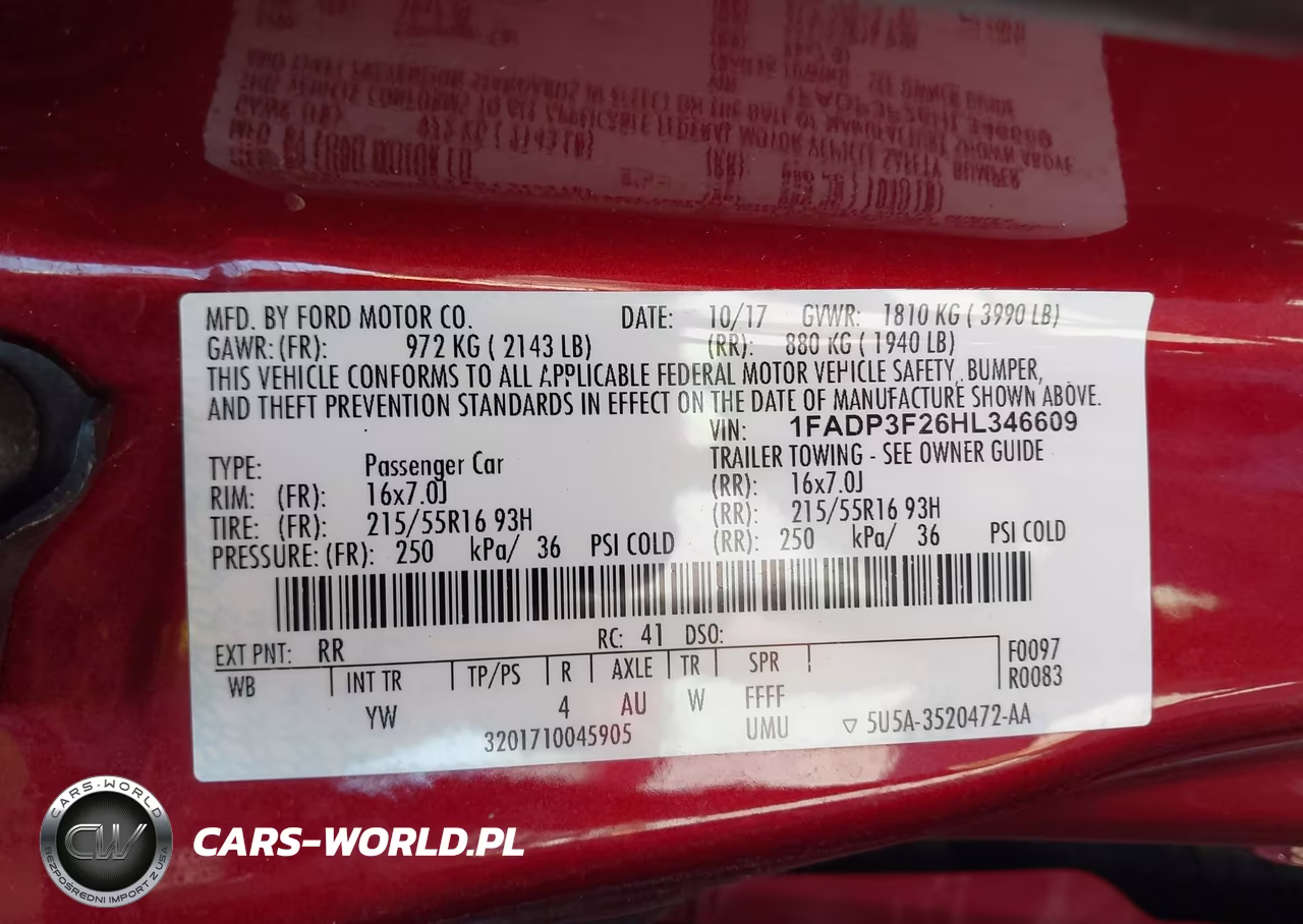 2017 Ford Focus Se VIN:1FADP3F26HL346609 - 9